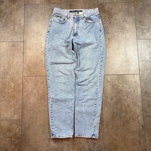 VTG 90s DKNY High Waist Light Wash Tapered Mom Jeans Made In USA